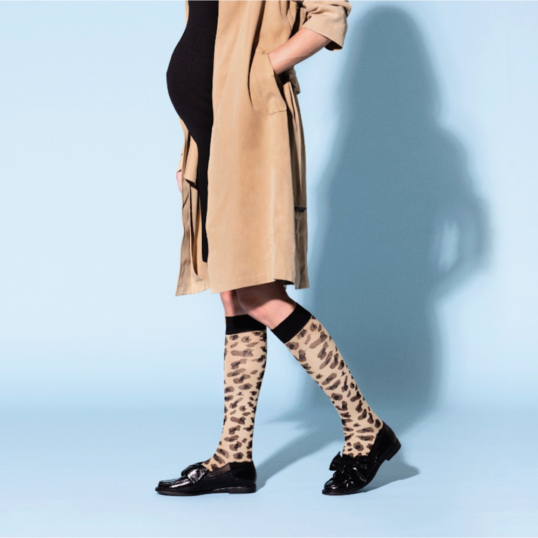 SupCare Støttestrømper med Leopardmønster, Bomuld
