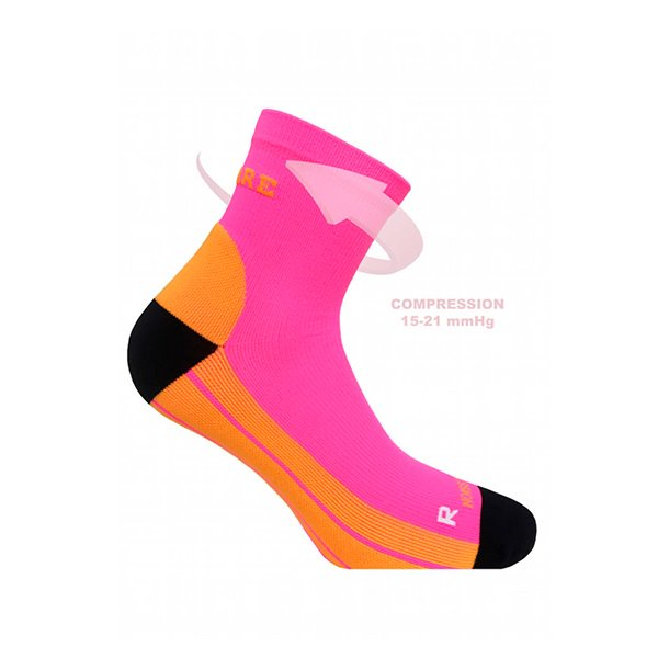 Supcare kompressionsstrømpe til løb - pink/orange