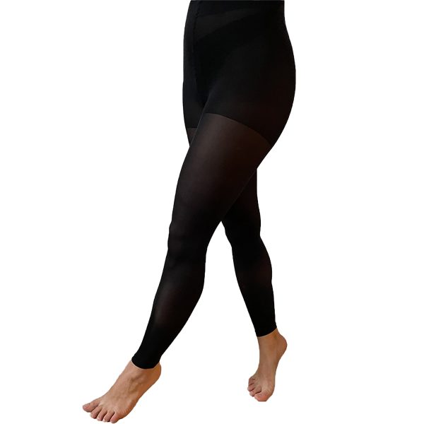 Microfiber leggings med kompression. Sort.